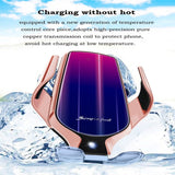 10W SMART CLAMPING 360 ROTATE CAR WIRELESS CHARGER